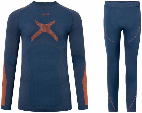 Viking Viking Primeone Man Set Base Layer Navy/Orange 2XL Termo spodnje perilo