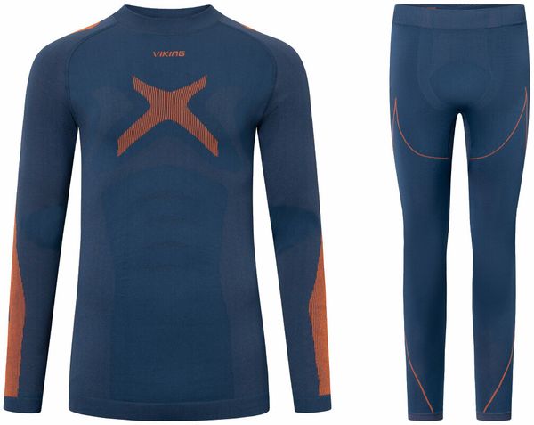 Viking Viking Primeone Man Set Base Layer Navy/Orange XL Termo spodnje perilo