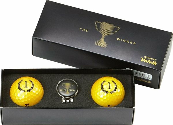 Volvik Volvik Champion Box Solice 2 Pack Golf Balls Gold Golf žogice