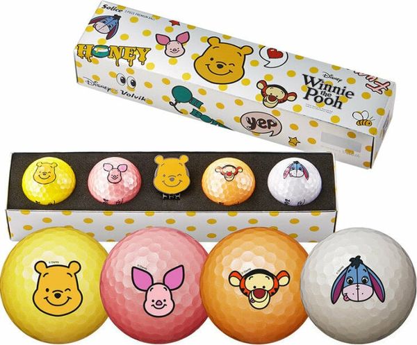 Volvik Volvik Solice Disney 4 Pack Golf Balls Winnie The Pooh Plus Ball Marker