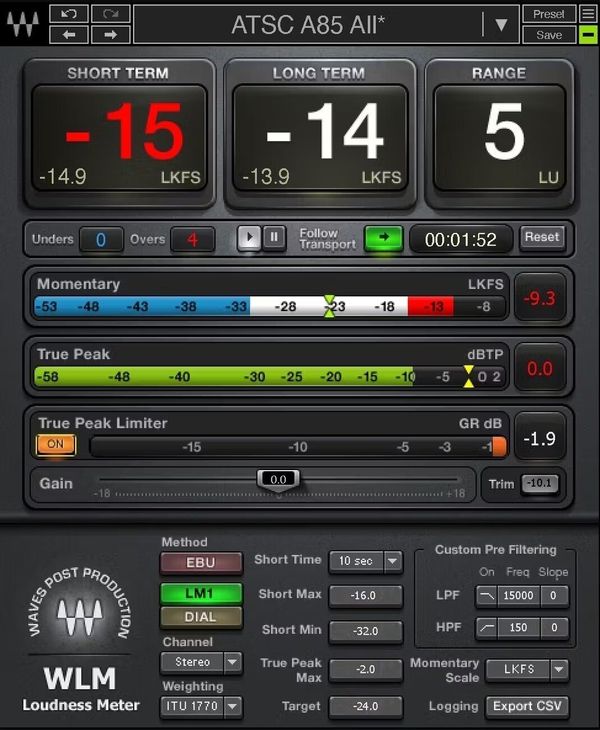 Waves Waves WLM Plus Loudness Meter (Digitalni izdelek)