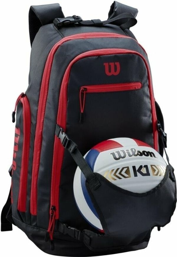 Wilson Wilson Indoor Volleyball Backpack Black/Red Nahrbtnik Dodatki za igre z žogo