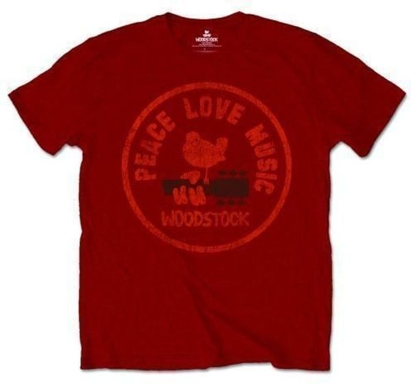 Woodstock Woodstock Majica Love Peace Music Unisex Maroon Red S