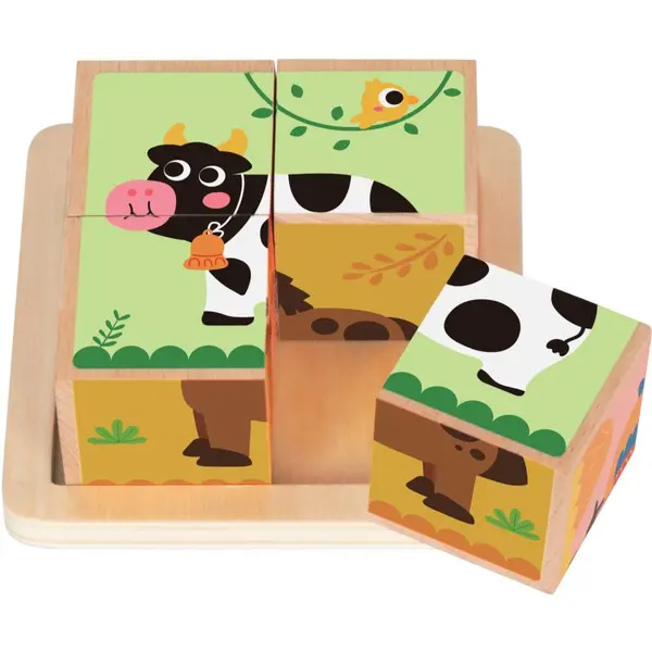 2Kids Toys 2Kids Toys Wooden Blocks Farm 2 kocke iz lesa 18m+ 4 kos