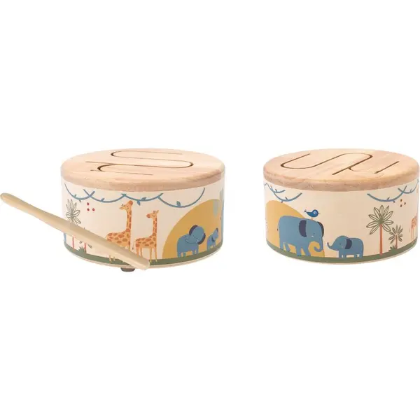 2Kids Toys 2Kids Toys Wooden Drum Safari glasbena igrača 18m+ 1 kos