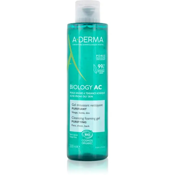 A-Derma A-Derma Biology AC čistilni penasti gel za mastno in mešano kožo 200 ml