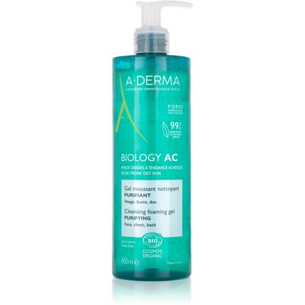 A-Derma A-Derma Biology čistilni penasti gel za mastno in mešano kožo 400 ml