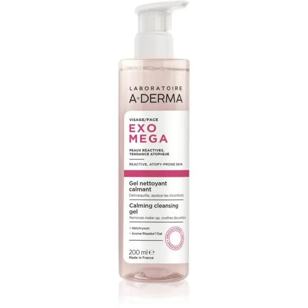A-Derma A-Derma Exomega Calming Cleansing Gel čistilni gel za odstranjevanje ličil s pomirjajočim učinkom 200 ml