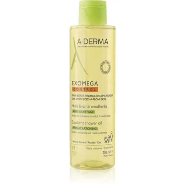 A-Derma A-Derma Exomega Control Emollient Shower Oil mehčalno olje za prhanje za suho do atopijsko kožo 200 ml