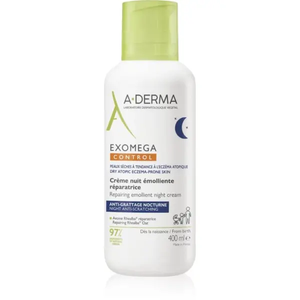A-Derma A-Derma Exomega Control Repairing Emollient Night Cream nočna regeneracijska krema proti praskanju 400 ml