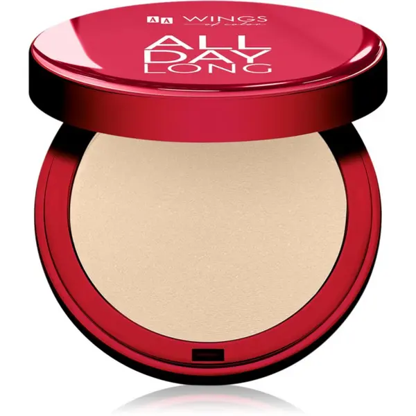 AA Wings of Color AA Wings of Color All Day Long Pressed Setting Powder kompaktni puder z mat učinkom odtenek 02 Natural Medium 9 g