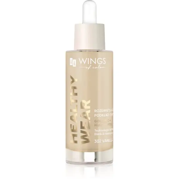 AA Wings of Color AA Wings of Color Healthy Wear Radiant Foundation posvetlitveni vlažilni tekoči puder odtenek 302 Vanilla 30 ml