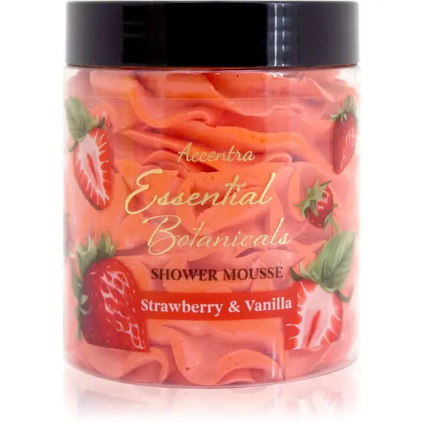 Accentra Accentra Essential Botanicals Shower Mousse pena za prhanje z vonjem Strawberry & Vanilla 200 g