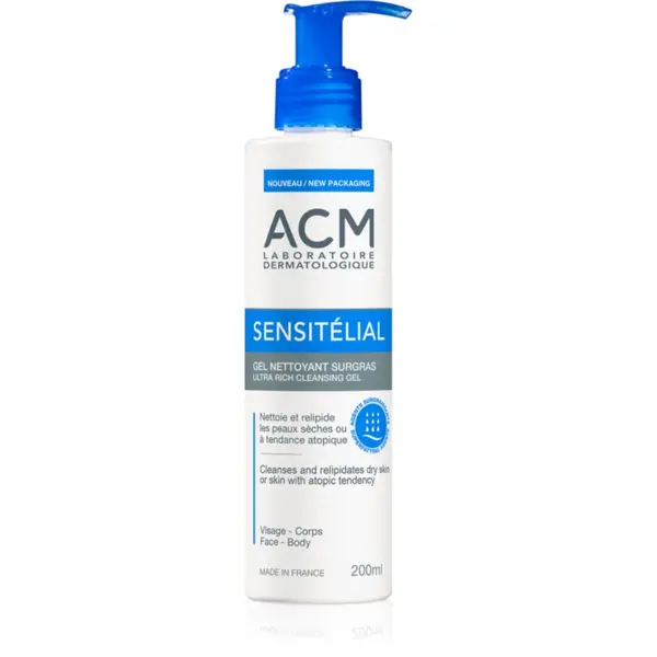 ACM ACM Sensitélial Ultra Rich Cleansing Gel vlažilni čistilni gel za suho do atopijsko kožo 200 ml