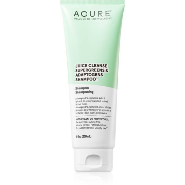 ACURE ACURE Juice Cleanse Supergreens & Adaptogens energijski šampon za obremenjene lase in lasišče 236 ml