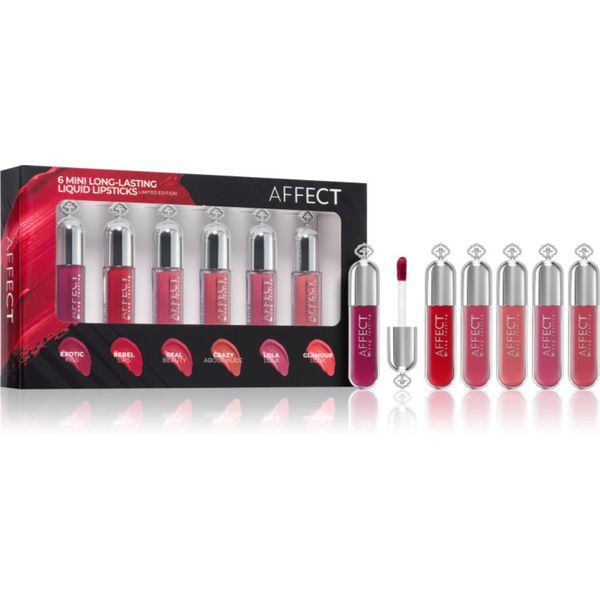 Affect Affect 6 Mini Long-Lasting Liquid Lipsticks set tekočih šmink