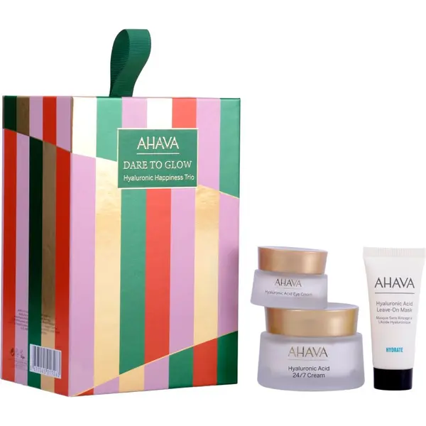 Ahava AHAVA Dare to Glow Hyaluronic Happiness Trio darilni set za intenzivno vlažnost