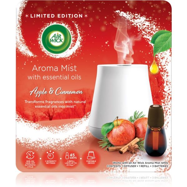 Air Wick Air Wick Aroma Mist Magic Winter Apple & Cinnamon aroma difuzor s polnilom + baterija White Difuser 20 ml