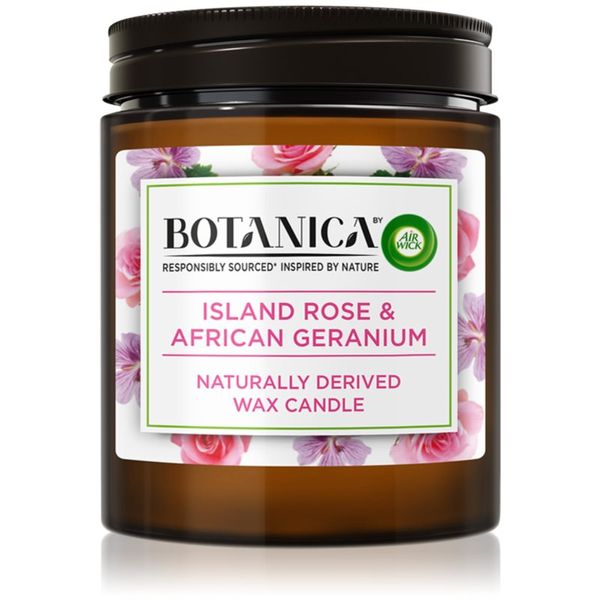 Air Wick Air Wick Botanica Island Rose & African Geranium dišeča sveča  z vonjem vrtnic 205 g