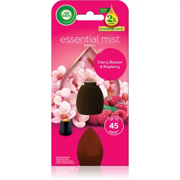 Air Wick Air Wick Essential Mist Cherry Blossom & Raspberry nadomestno polnilo za aroma difuzor 20 ml