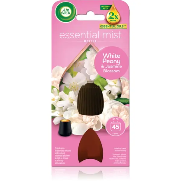 Air Wick Air Wick Essential Mist White Peony & Jasmine Blossom nadomestno polnilo za aroma difuzor 20 ml