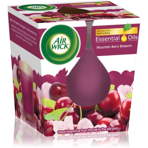 Air Wick Air Wick Essential Oil Mountain Berry Blossom dišeča sveča 105 g