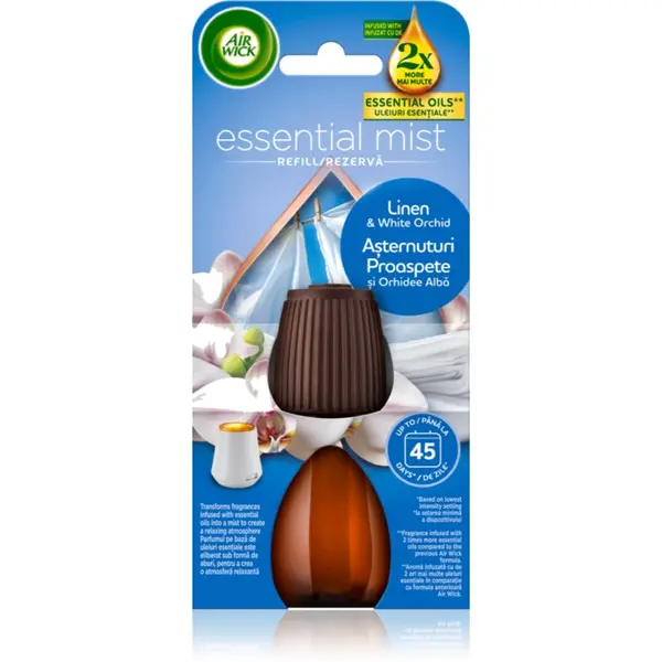 Air Wick Air Wick Essential Oils Linen & White Orchid nadomestno polnilo za aroma difuzor 20 ml