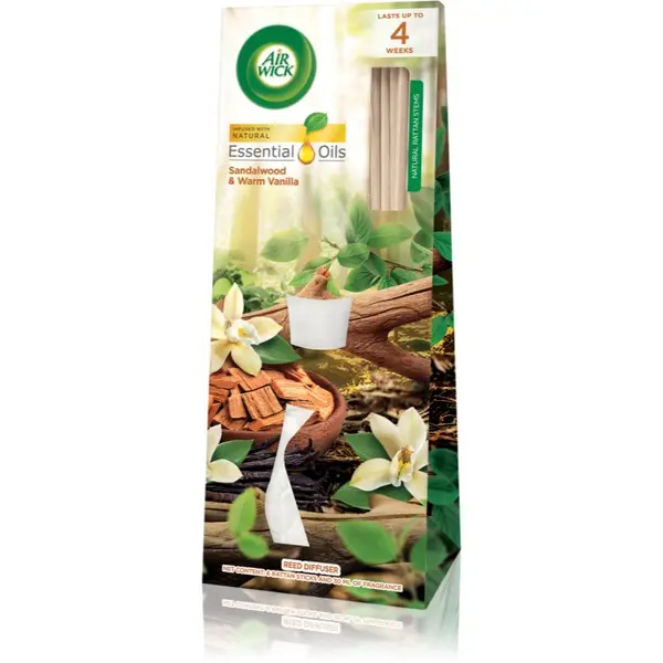 Air Wick Air Wick Essential Oils Sandalwood & Warm Vanilla aroma difuzor s polnilom 30 ml