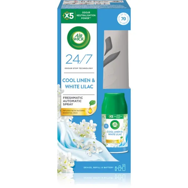 Air Wick Air Wick Freshmatic Cool Linen & White Lilac avtomatski osvežilec zraka s polnilom 250 ml