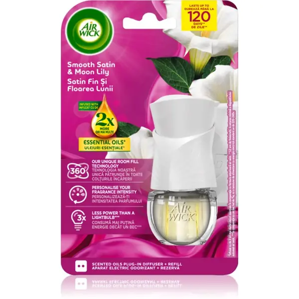 Air Wick Air Wick Smooth Satin & Moon Lily Electric električni osvežilec zraka s polnilom 19 ml