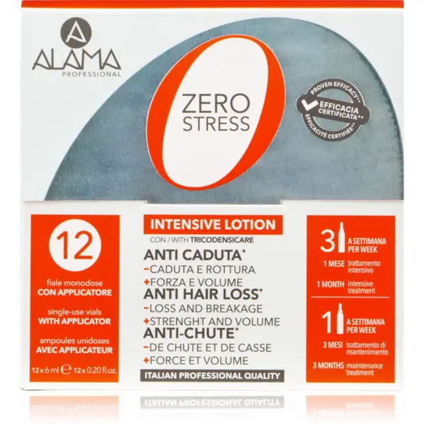 Alama Professional Alama Professional Zero Stress Intensive Hair Loss Lotion ampulice proti izpadanju las 12x6 ml