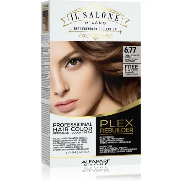 Alfaparf Milano Alfaparf Milano Il Salone Milano Plex Rebuilder permanentna barva za lase odtenek 6.77 - Dark Chocolate Blonde 1 kos