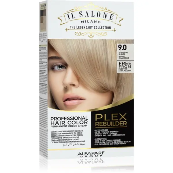 Alfaparf Milano Alfaparf Milano Il Salone Milano Plex Rebuilder permanentna barva za lase odtenek 9.0 - Very Light Blonde 1 kos