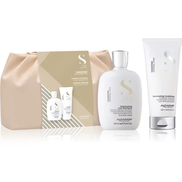 Alfaparf Milano Alfaparf Milano Semi di Lino Diamond Duo Kit darilni set za osvetljevanje kože in hidratacijo 2 kos