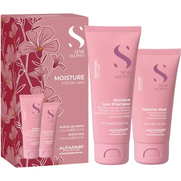 Alfaparf Milano Alfaparf Milano Semi di Lino Moisture Minisize Kit potovalni set za kozmetiko za intenzivno vlažnost