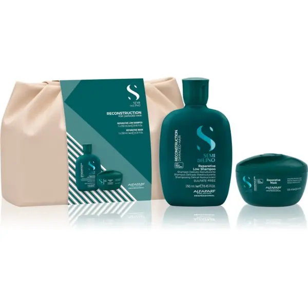 Alfaparf Milano Alfaparf Milano Semi di Lino Reconstruction Duo Kit darilni set za poškodovane lase 2 kos