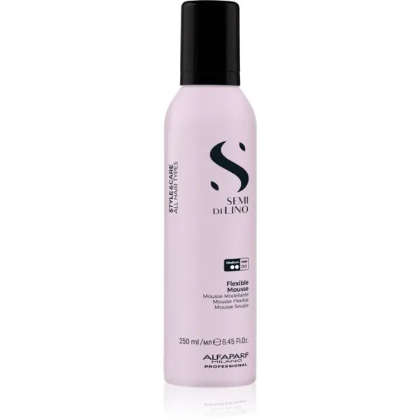 Alfaparf Milano Alfaparf Milano Semi di Lino Style&Care Flexible Mousse penasti utrjevalec za lase za naravno fiksacijo in sijaj las z UV filtrom 250 ml