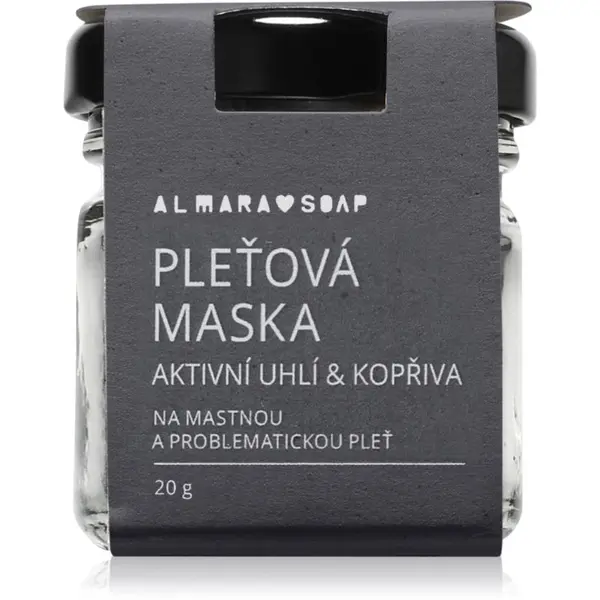 Almara Soap Almara Soap Face Active Charcoal & Nettle maska za obraz za mastno in problematično kožo 20 g