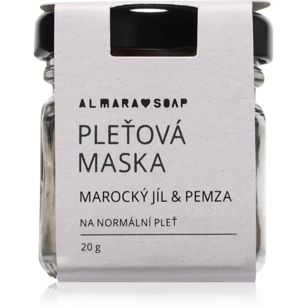 Almara Soap Almara Soap Face Moroccan Clay & Pumice piling maska za obraz za normalno kožo 20 g