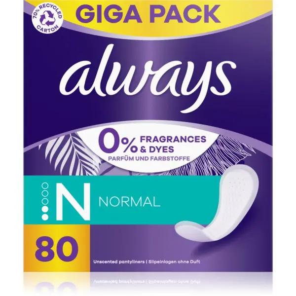 Always Always Daily Fresh Normal dnevni vložki brez dodanih dišav 80 kos