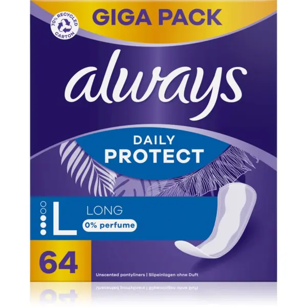 Always Always Daily Protect Long dnevni vložki brez dodanih dišav 64 kos