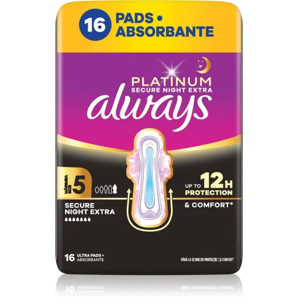 Always Always Platinum Night Extra Size 5 vložki za noč 16 kos