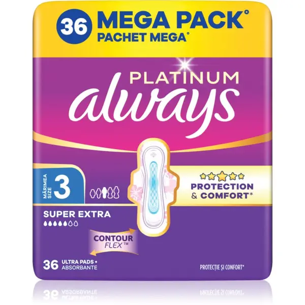 Always Always Platinum Super Extra Size 3 vložki s krilci 36 kos