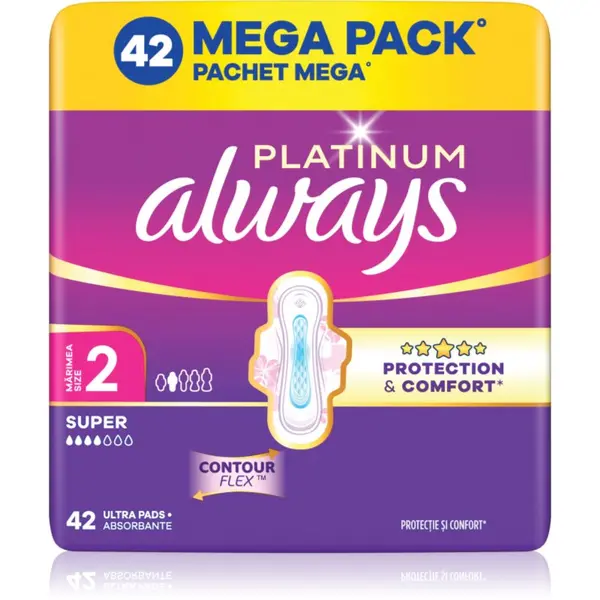 Always Always Platinum Super Size 2 vložki s krilci 42 kos