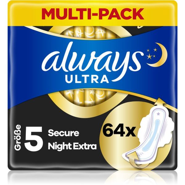 Always Always Ultra Secure Night Extra vložki 64 kos