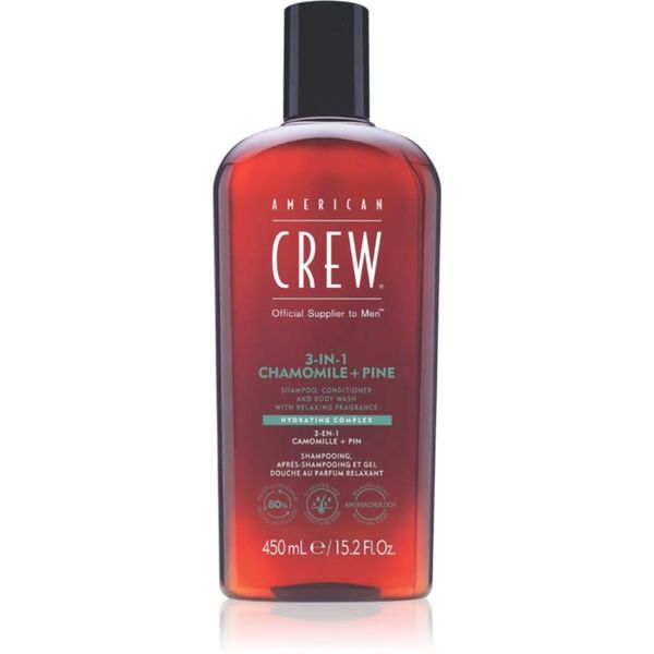 American Crew American Crew 3 in 1 Chamimile + Pine 3 v 1 šampon, balzam in gel za prhanje za moške 450 ml