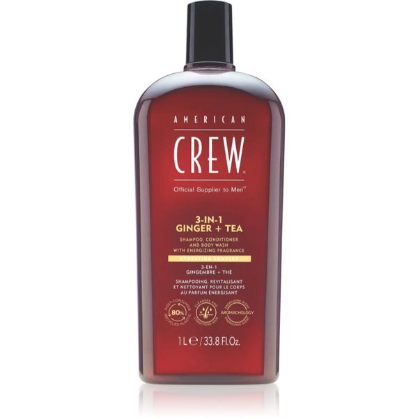 American Crew American Crew 3 in 1 Ginger + Tea 3 v 1 šampon, balzam in gel za prhanje za moške 1000 ml