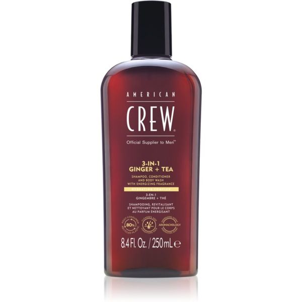American Crew American Crew 3 in 1 Ginger + Tea 3 v 1 šampon, balzam in gel za prhanje za moške 250 ml