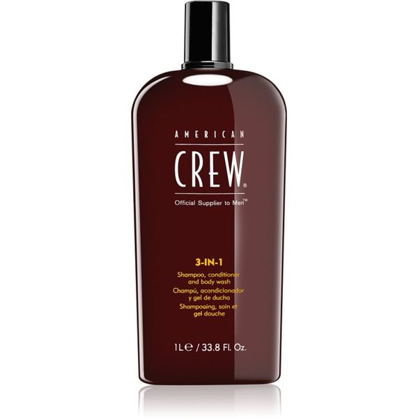 American Crew American Crew Hair & Body 3-IN-1 šampon, balzam in gel za prhanje 3v1 za moške 1000 ml