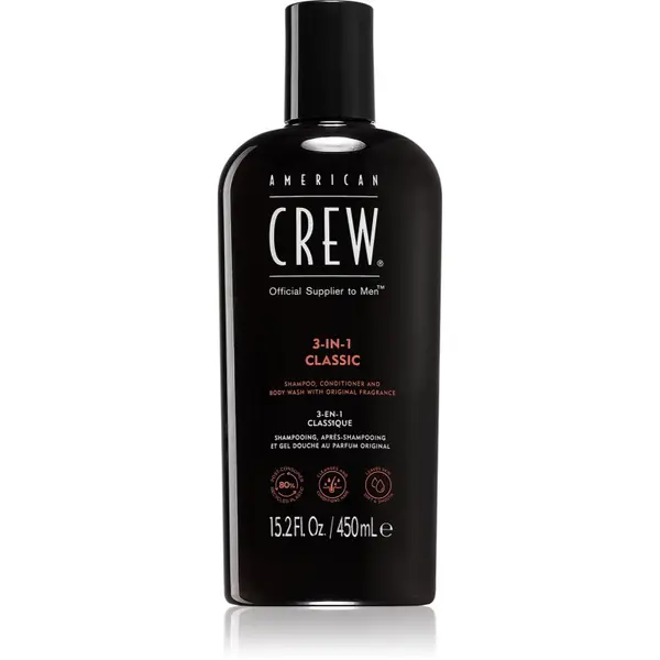 American Crew American Crew Hair & Body 3-IN-1 šampon, balzam in gel za prhanje 3v1 za moške 450 ml